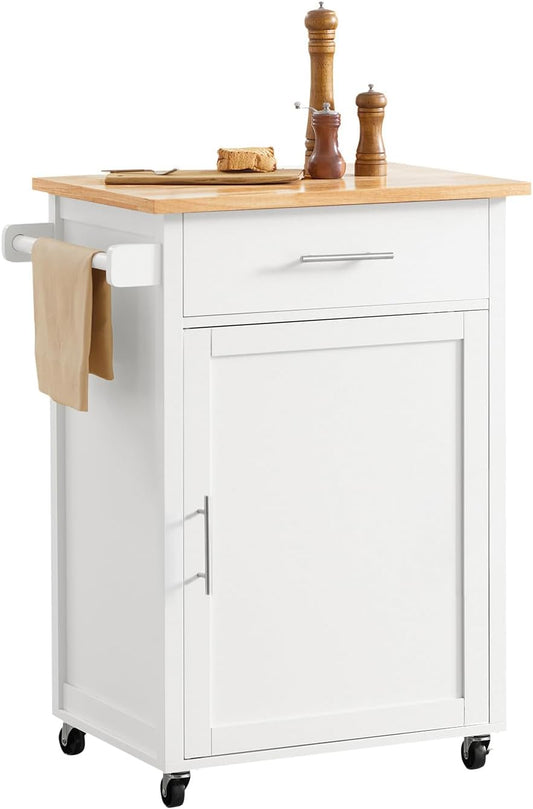 Carrello da cucina SoBuy, 68 × 90 × 46cm, MDF, regolabile, con ruote, per sala da pranzo e cucina