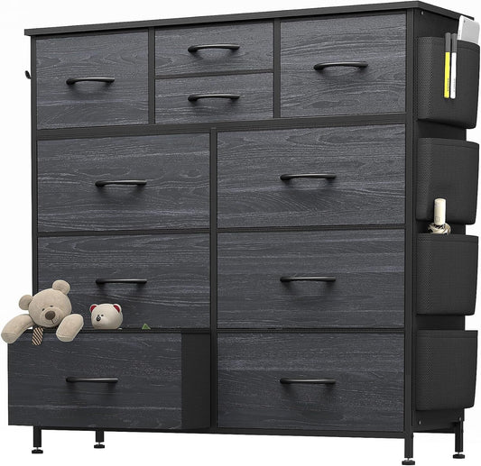 Cassettiera YaFiti, 10 cassetti, legno, metallo, regolabile, pieghevole, per soggiorno e camera da letto