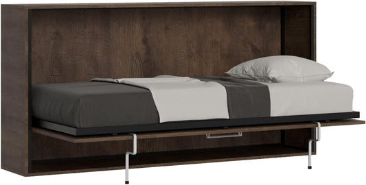 Letto Itamoby, singolo, 85 × 190 cm, 85 × 185 cm, materasso incluso, legno, alluminio, Noce, per camera da letto