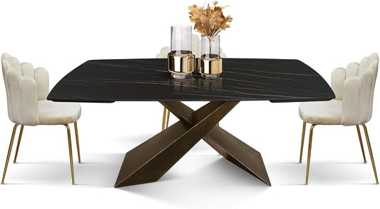 Tavolo allungabile PAZZO DESIGN, 180 × 90 × 76 cm, metallo, Nero, per sala da pranzo e cucina