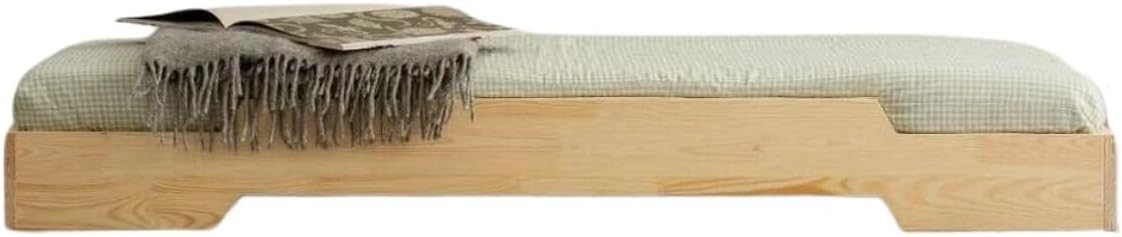 Letto mamikids, 180 × 90 cm, legno, Naturale, per camera da letto, Lettino Bambino con Doghe a 10cm da Terra