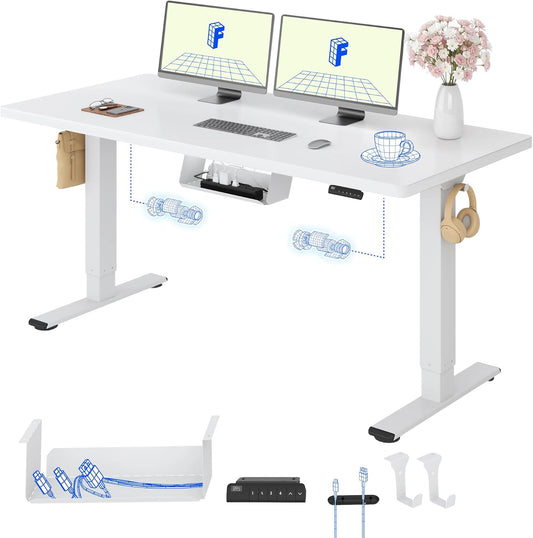 Scrivania FLEXISPOT, 160 × 80 cm, regolabile, per ufficio, 2 Motori, Piano 25 mm, Ergonomica con Gestione Cavi