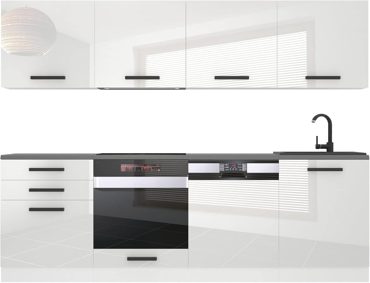 Armadietto B BELINI GROUP, 240 × 60 cm, resina, Bianco, per sala da pranzo e cucina