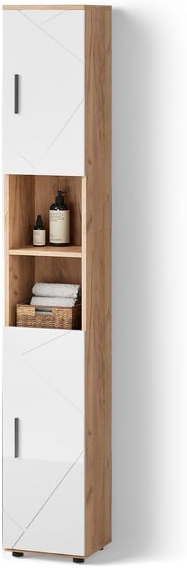 Armadio Livinity, 30 × 192 cm, Rovere, per bagno
