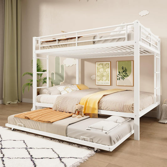 Letto a castello Soweiz, 140 × 200 cm, Bianco, per camera da letto, telaio in ferro