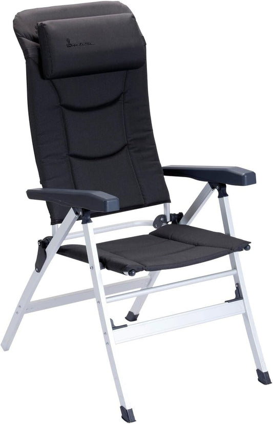 Sedia ISABELLA, 59 × 80 × 120 cm, alluminio, Grigio scuro, reclinabile, con poggiatesta