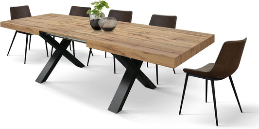 Tavolo allungabile PAZZO DESIGN, 180 × 90 × 76 cm, Rovere, per sala da pranzo e cucina