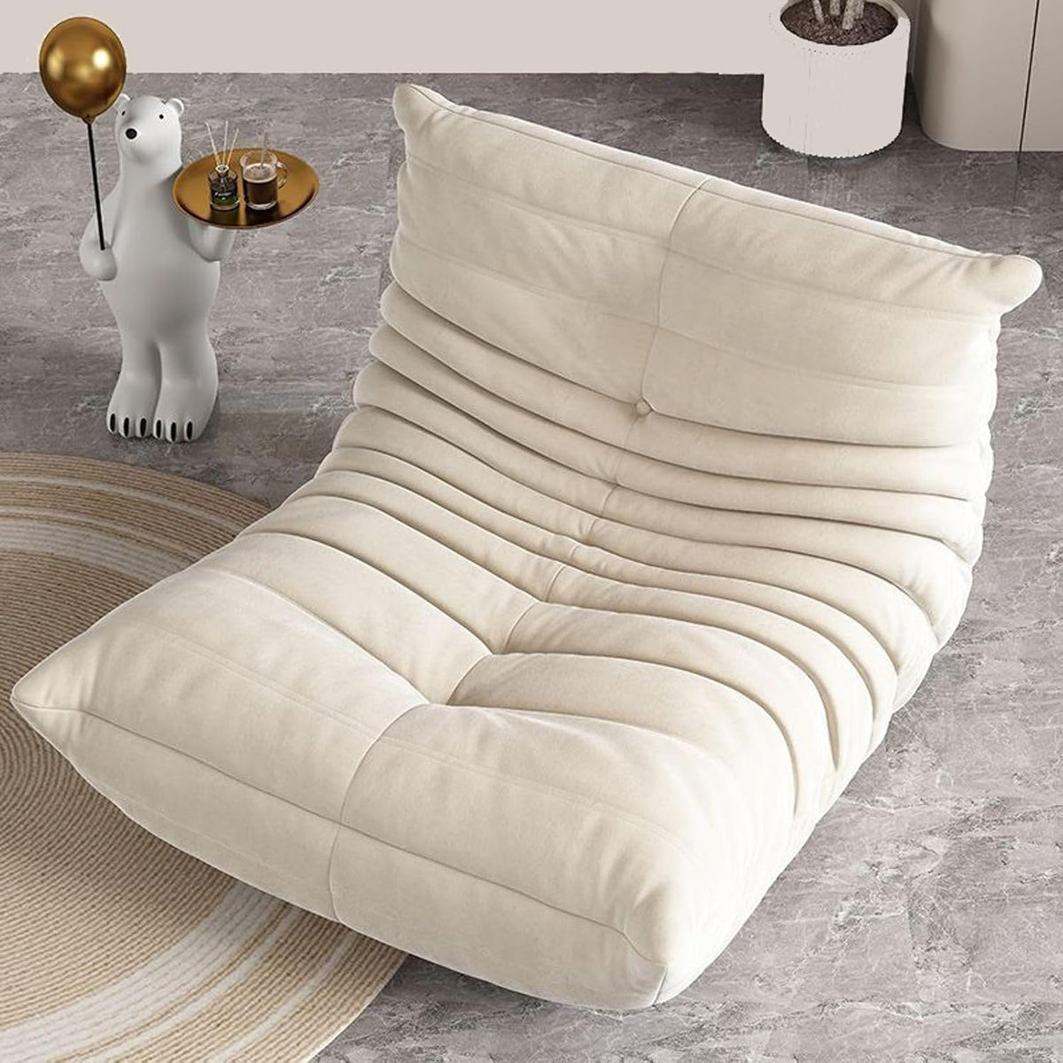 Pouf a sacco, memory foam, trasformabile, sfoderabile, per soggiorno