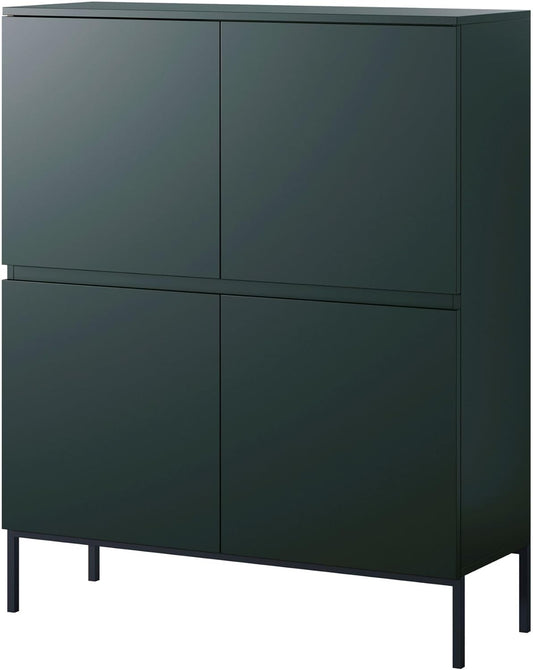 Credenza Selsey, 4 ante, 18 × 18 mm, metallo, Verde, per soggiorno, Larghezza 100 cm